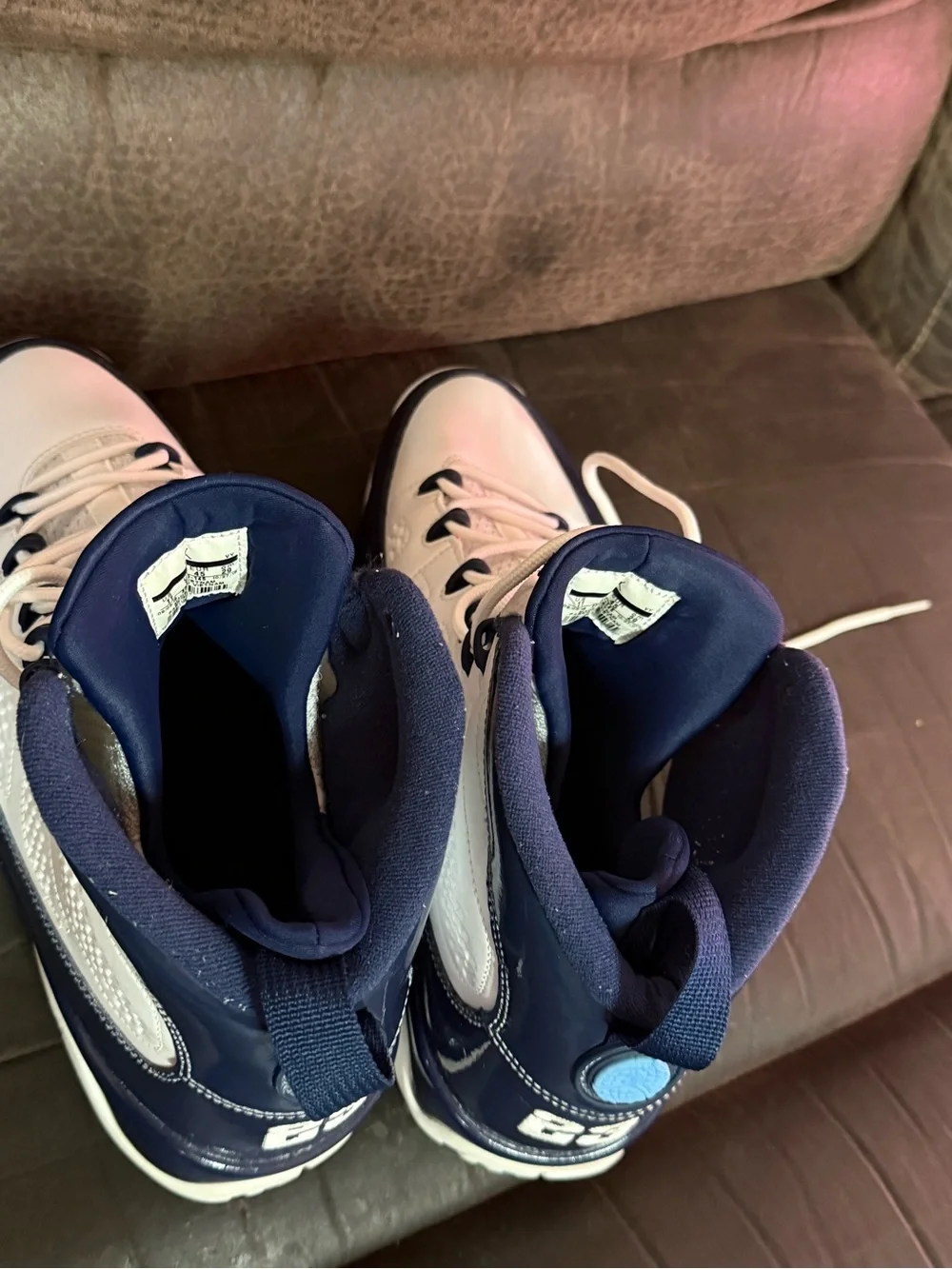 Jordan High-Top Sneakers in White & blue